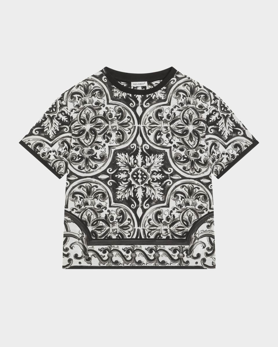 Boy's Majolica-Print Short-Sleeve T-shirt, Size 4-